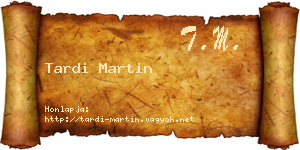 Tardi Martin névjegykártya